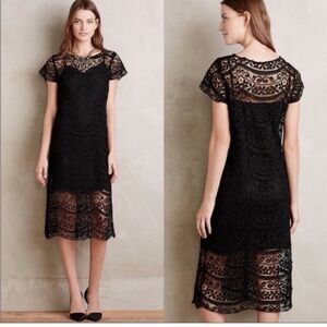 Anthropologie Myne Black Lace
Column Dress